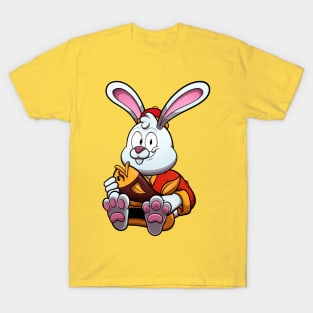 Cute Rabbit Holding Golden Fish T-Shirt